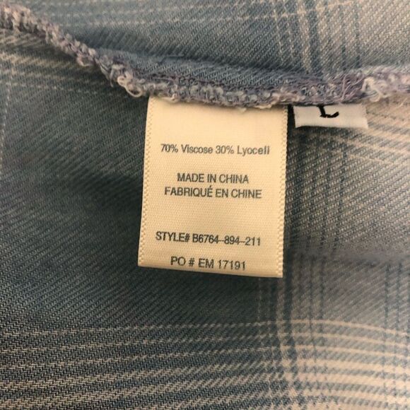 Cloth & Stone Shirt Dress Hipster Tunic Hi-Lo Button‎ Down Sleeveless Size Large - Picture 8 of 9